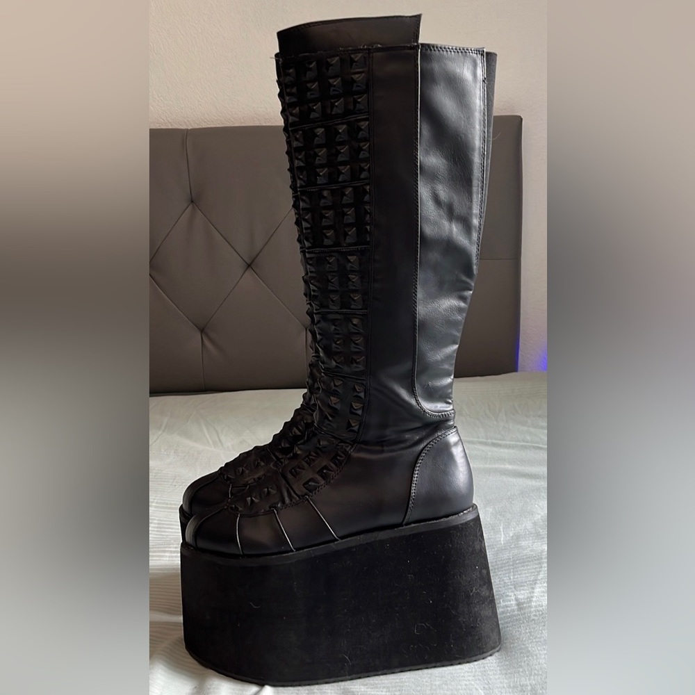 Demonia Platform Boots - Knee High - Size 8m - image 3